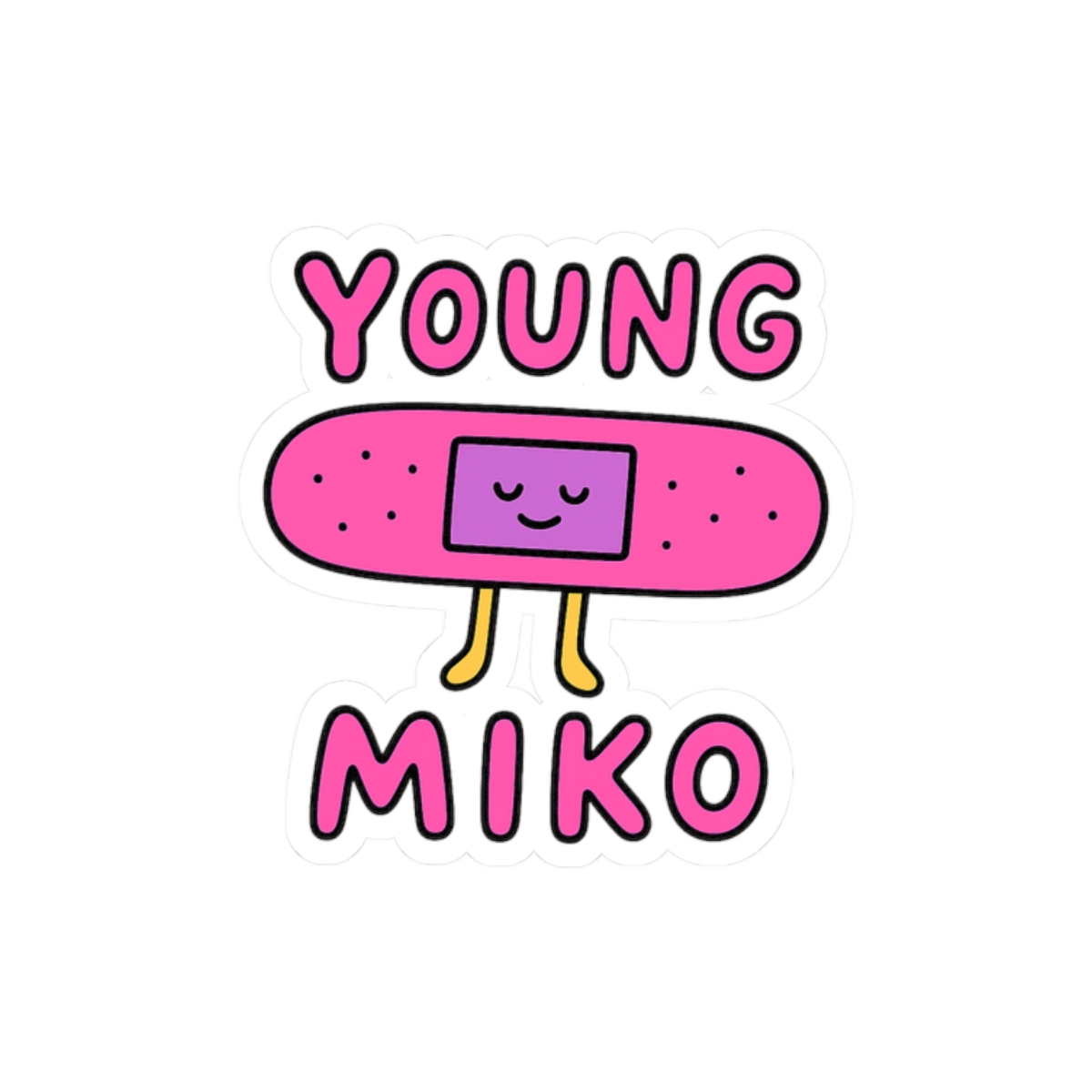 Young Miko Band-Aid Sticker | Bold Vinyl Decal - alternate angle 3, merchandise
