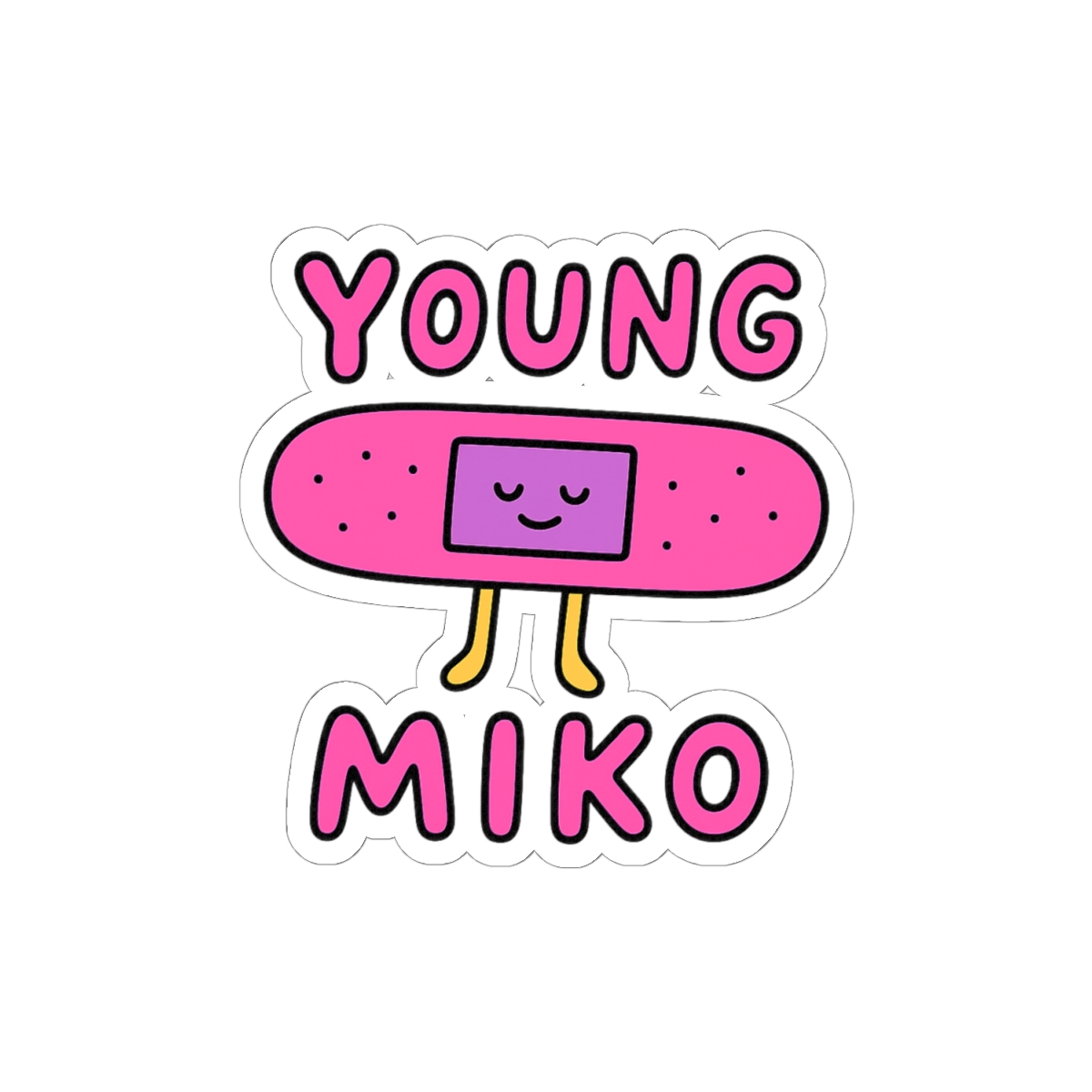 Young Miko Band-Aid Sticker | Bold Vinyl Decal - alternate angle 2, merchandise