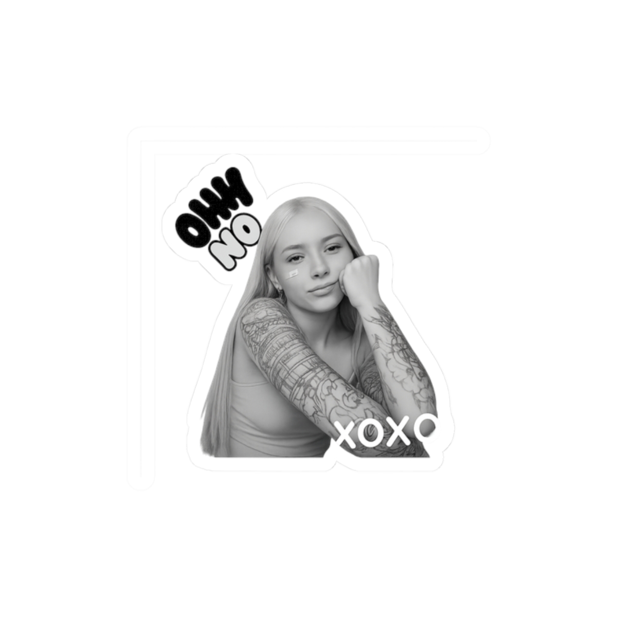 Curita Young Miko Sticker | Playful Bandage Vinyl Decal - alternate angle 3, merchandise