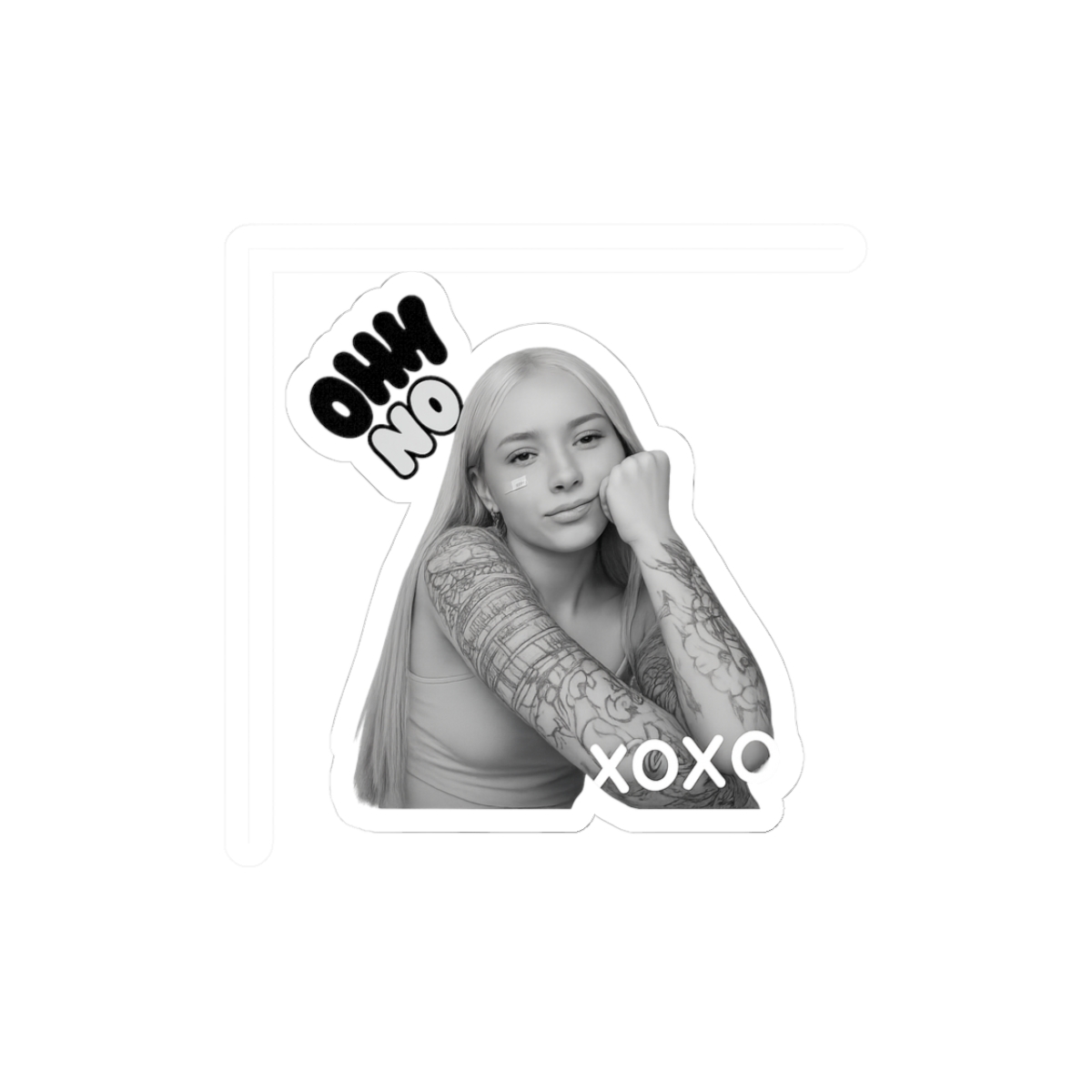 Curita Young Miko Sticker | Playful Bandage Vinyl Decal - alternate angle 1, merchandise