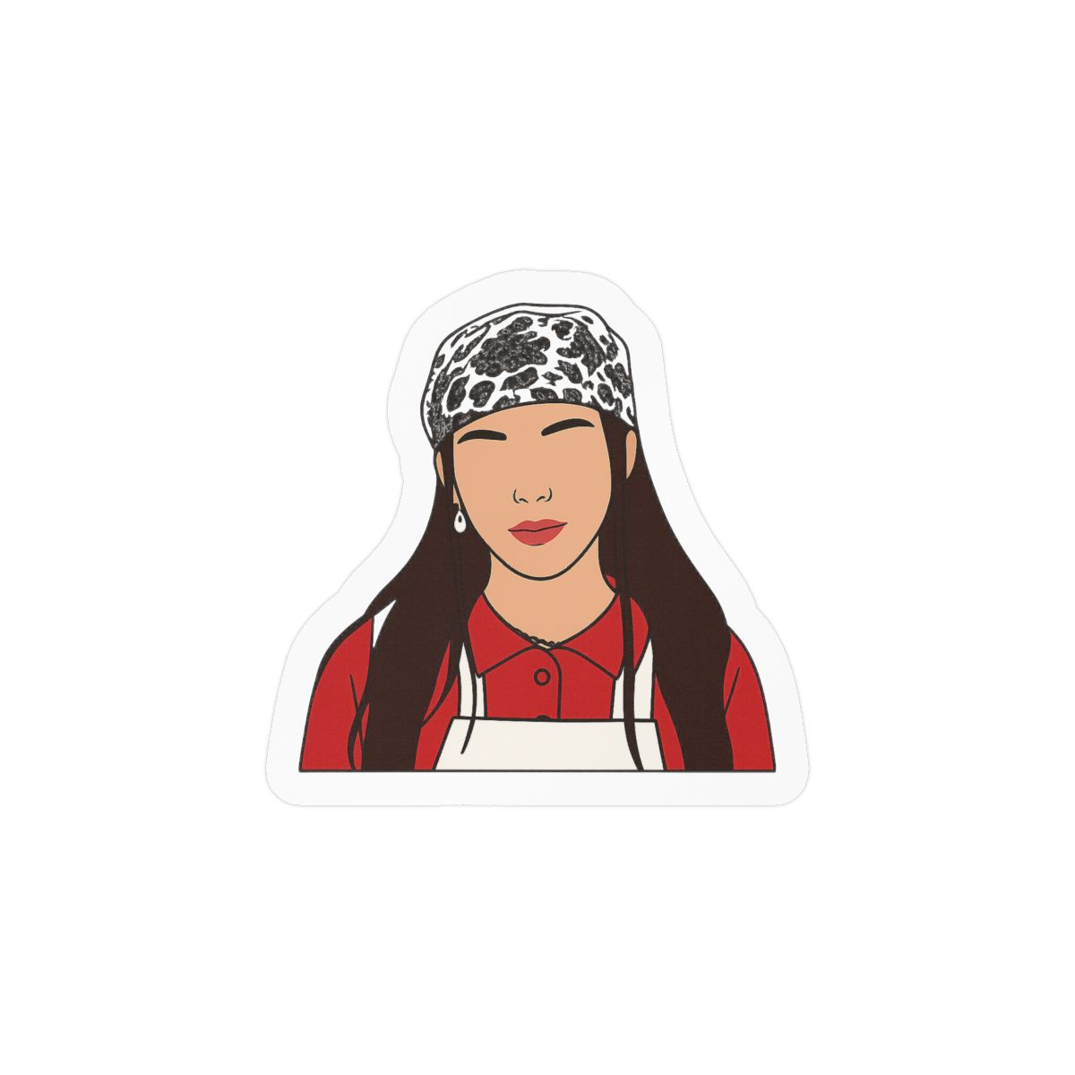 Young Miko Portrait Sticker | Bold Vinyl Decal - alternate angle 1, merchandise