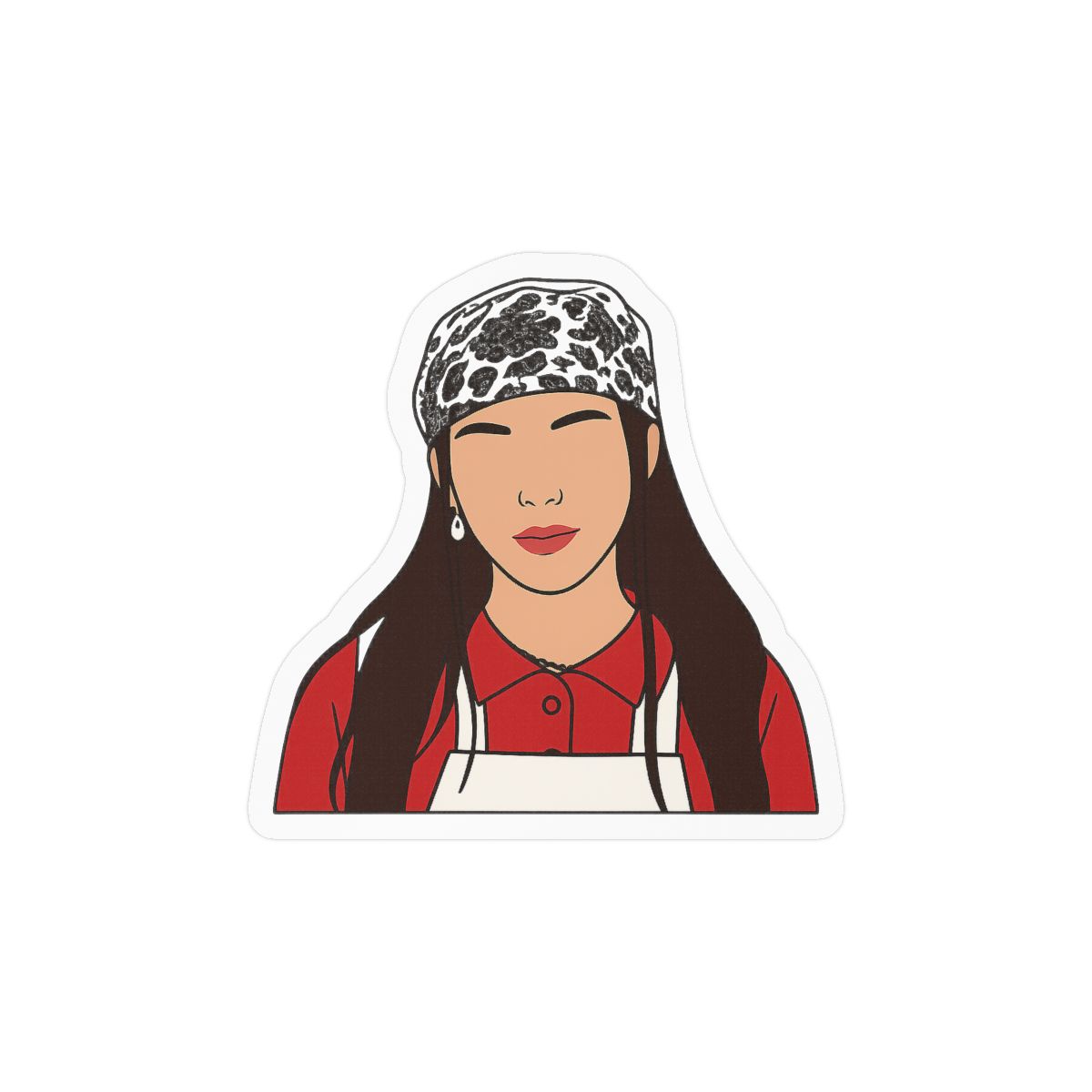 Young Miko Portrait Sticker | Bold Vinyl Decal - alternate angle 2, merchandise