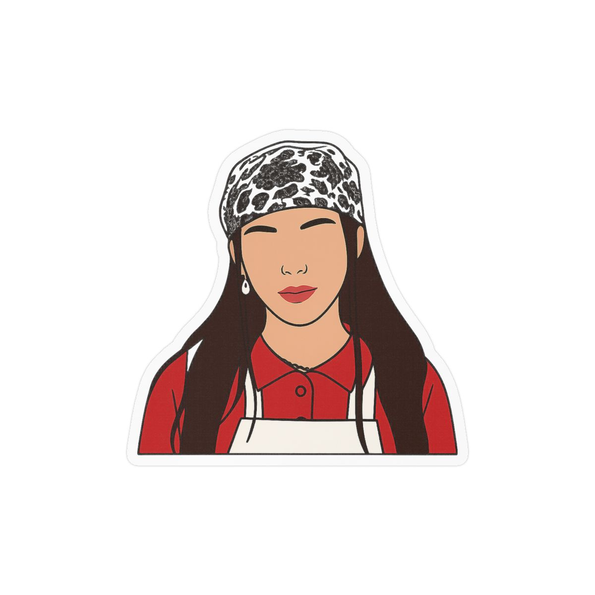 Young Miko Portrait Sticker | Bold Vinyl Decal - alternate angle 3, merchandise