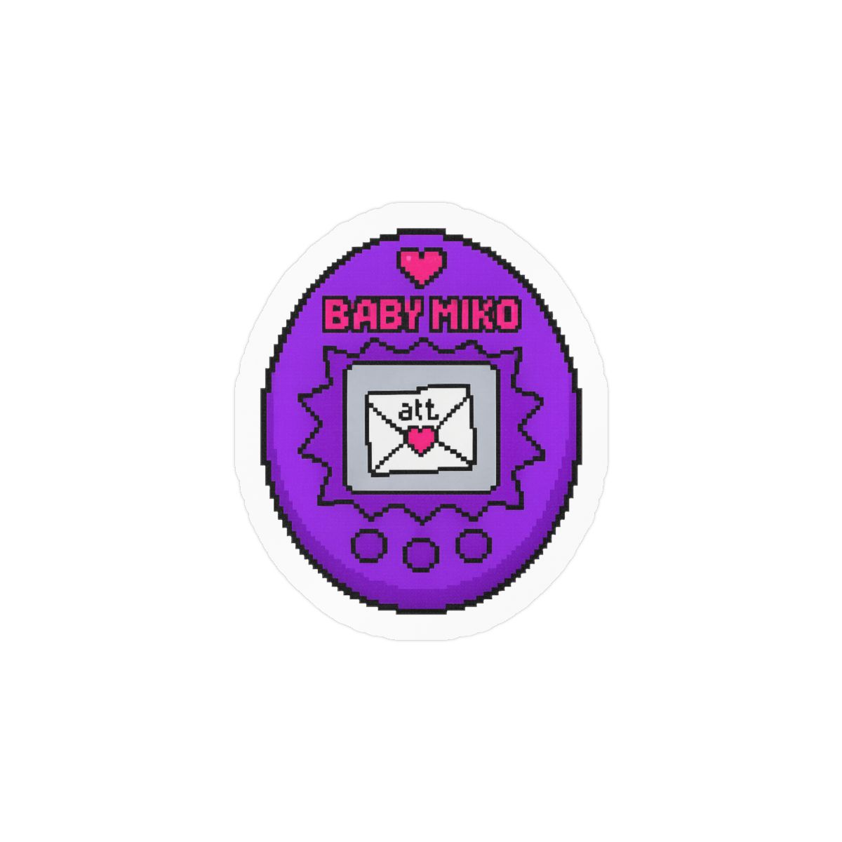 Young Miko Tamagotchi Pixel Art Sticker | Cute Retro Decal - alternate angle 1, merchandise