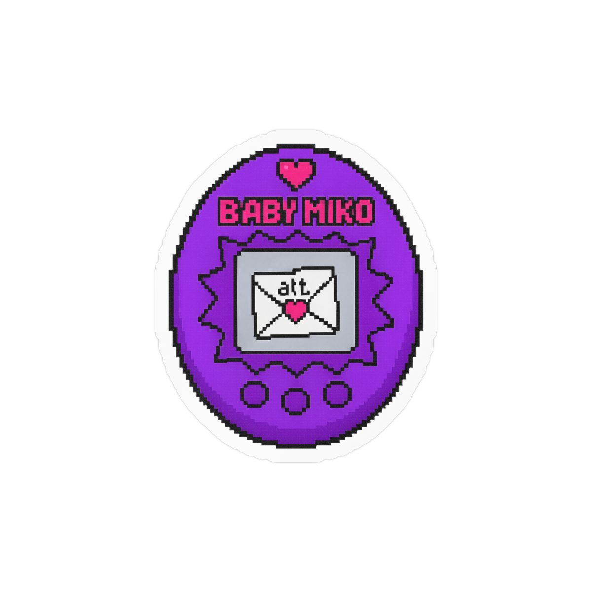 Young Miko Tamagotchi Pixel Art Sticker | Cute Retro Decal - alternate angle 2, merchandise