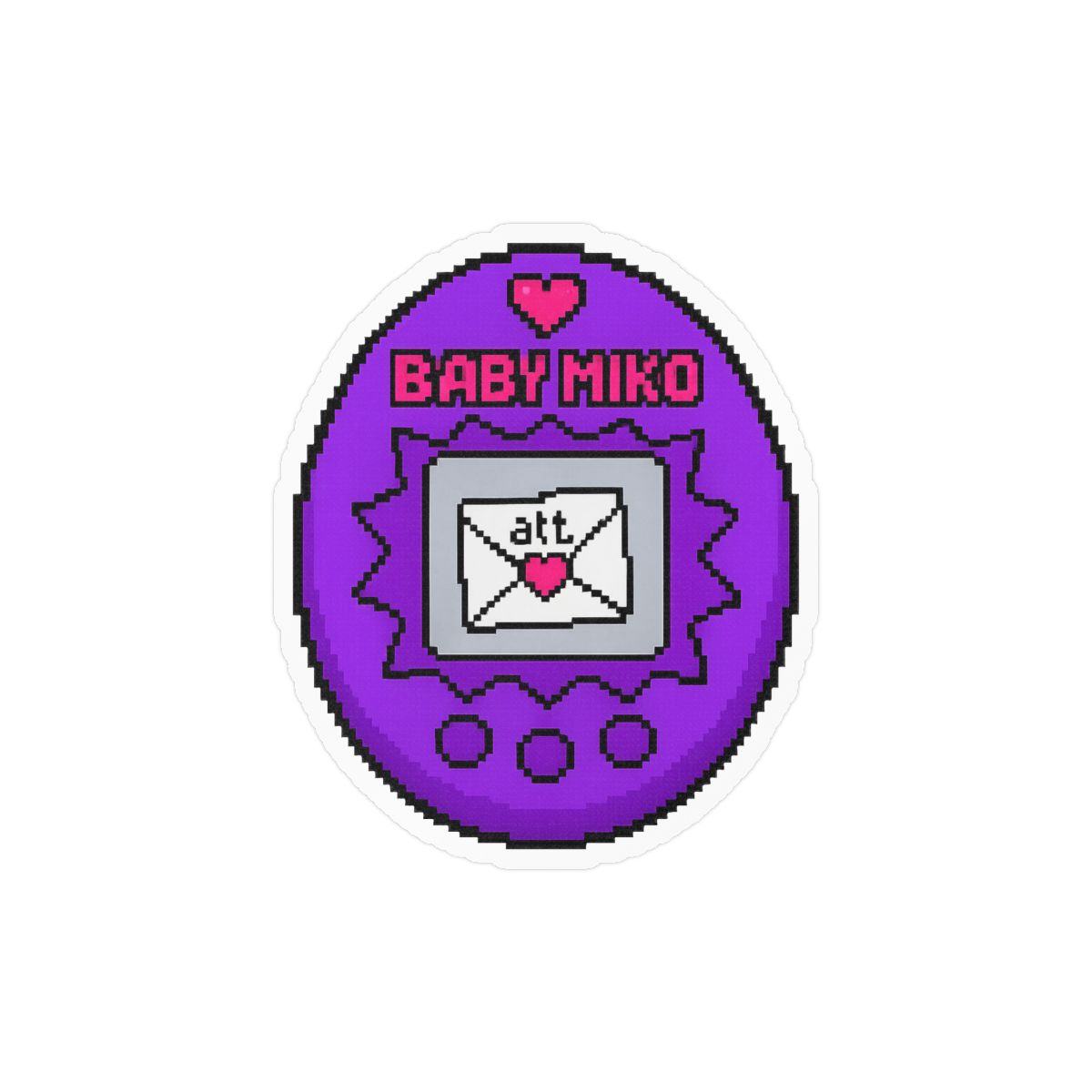 Young Miko Tamagotchi Pixel Art Sticker | Cute Retro Decal - alternate angle 3, merchandise