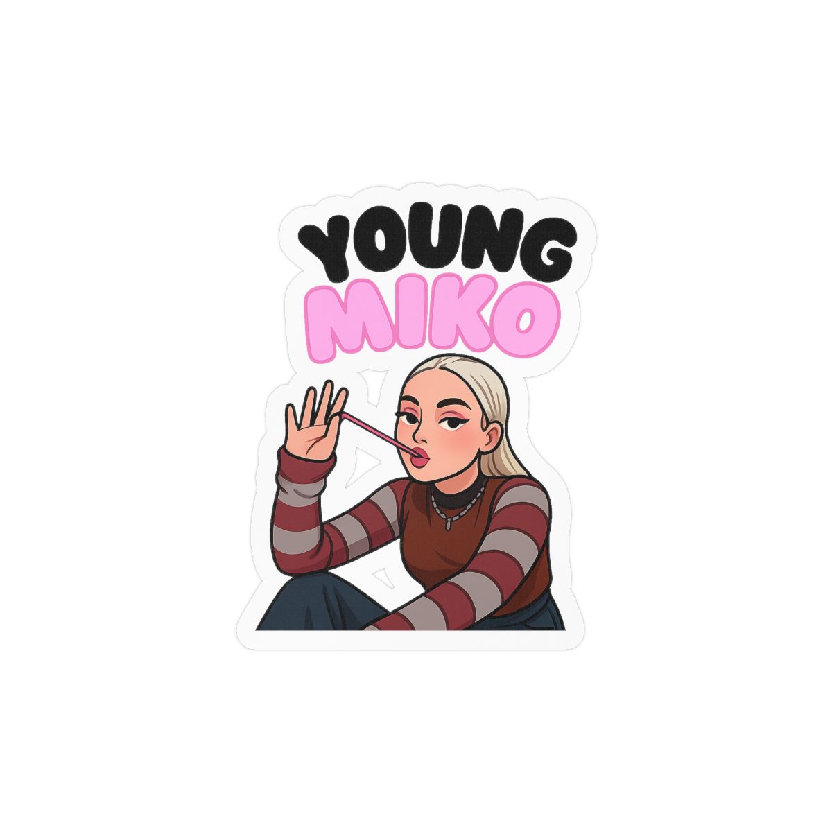 Baby Miko Kawaii Sticker | Adorable Vinyl Decal - alternate angle 2, merchandise