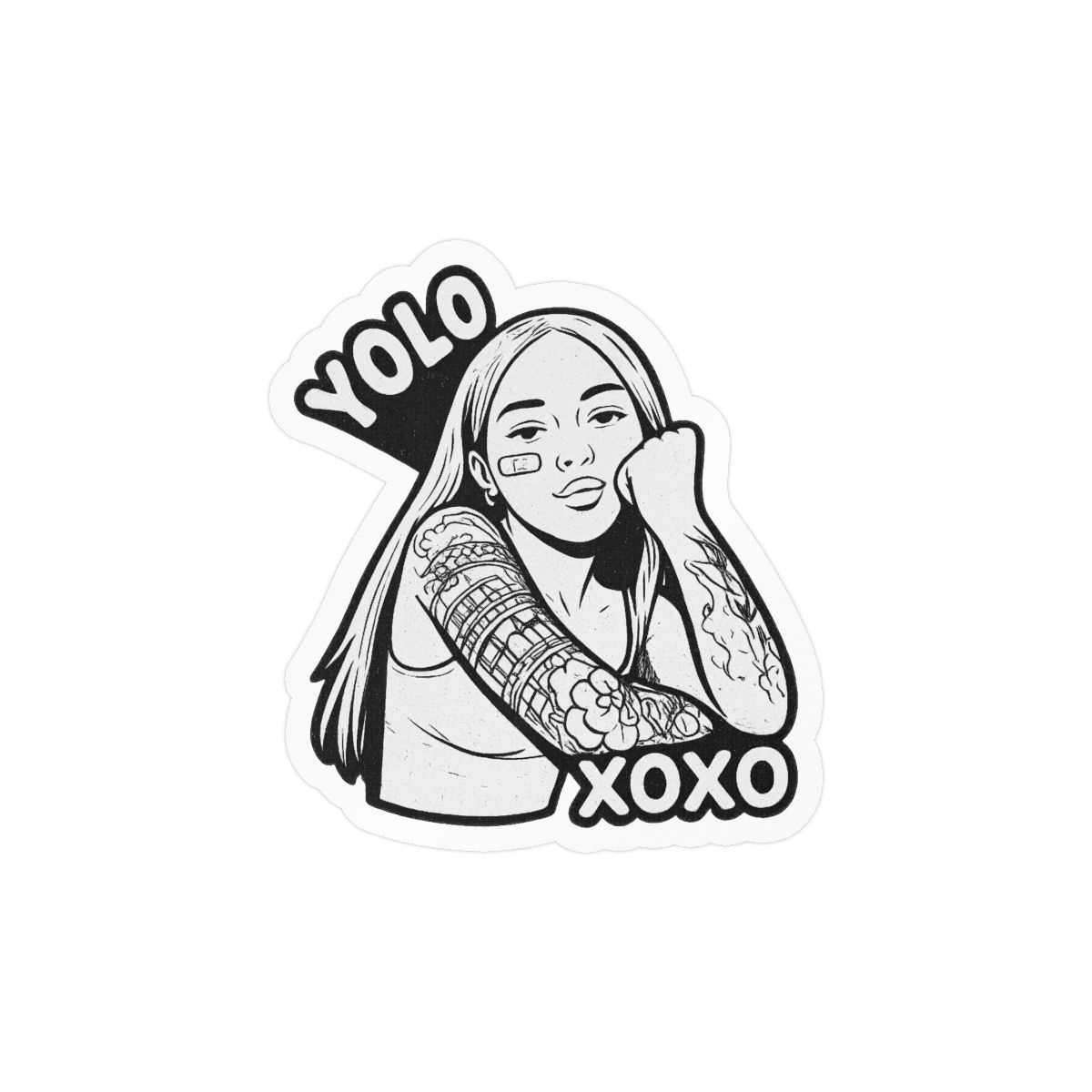 Curita Young Miko Sticker | Playful Bandage Vinyl Decal - alternate angle 2, merchandise