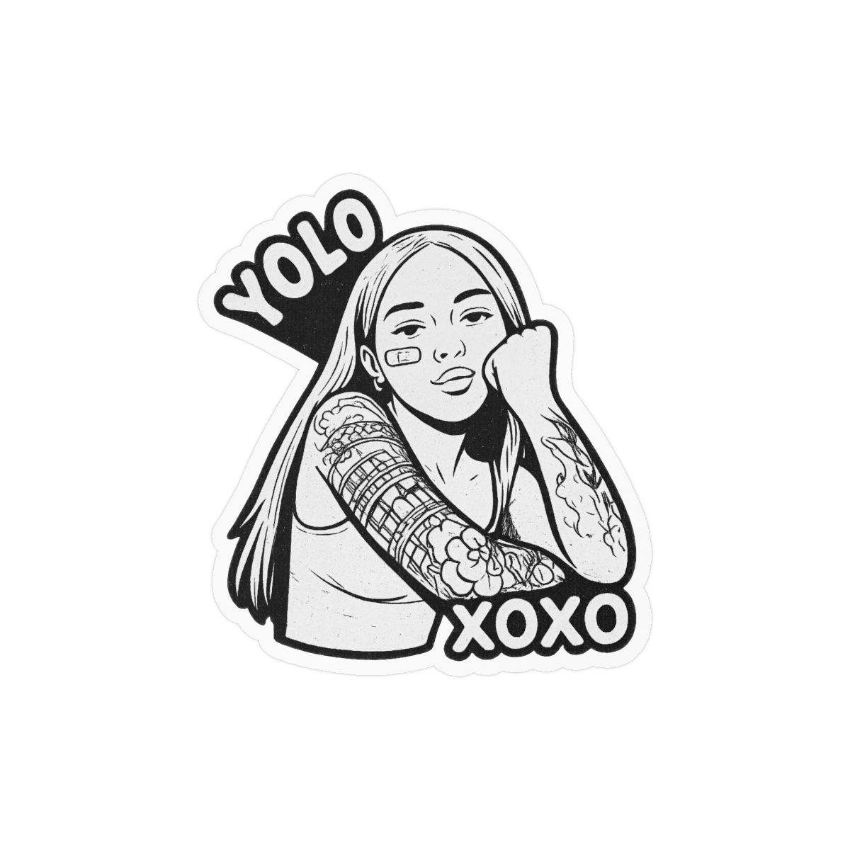 Curita Young Miko Sticker | Playful Bandage Vinyl Decal - alternate angle 3, merchandise