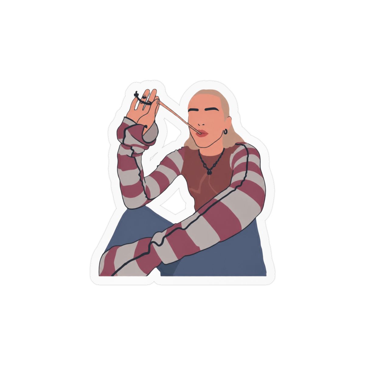 Young Miko Bold Illustration Vinyl Sticker | Rap Fandom Decal - alternate angle 2, merchandise