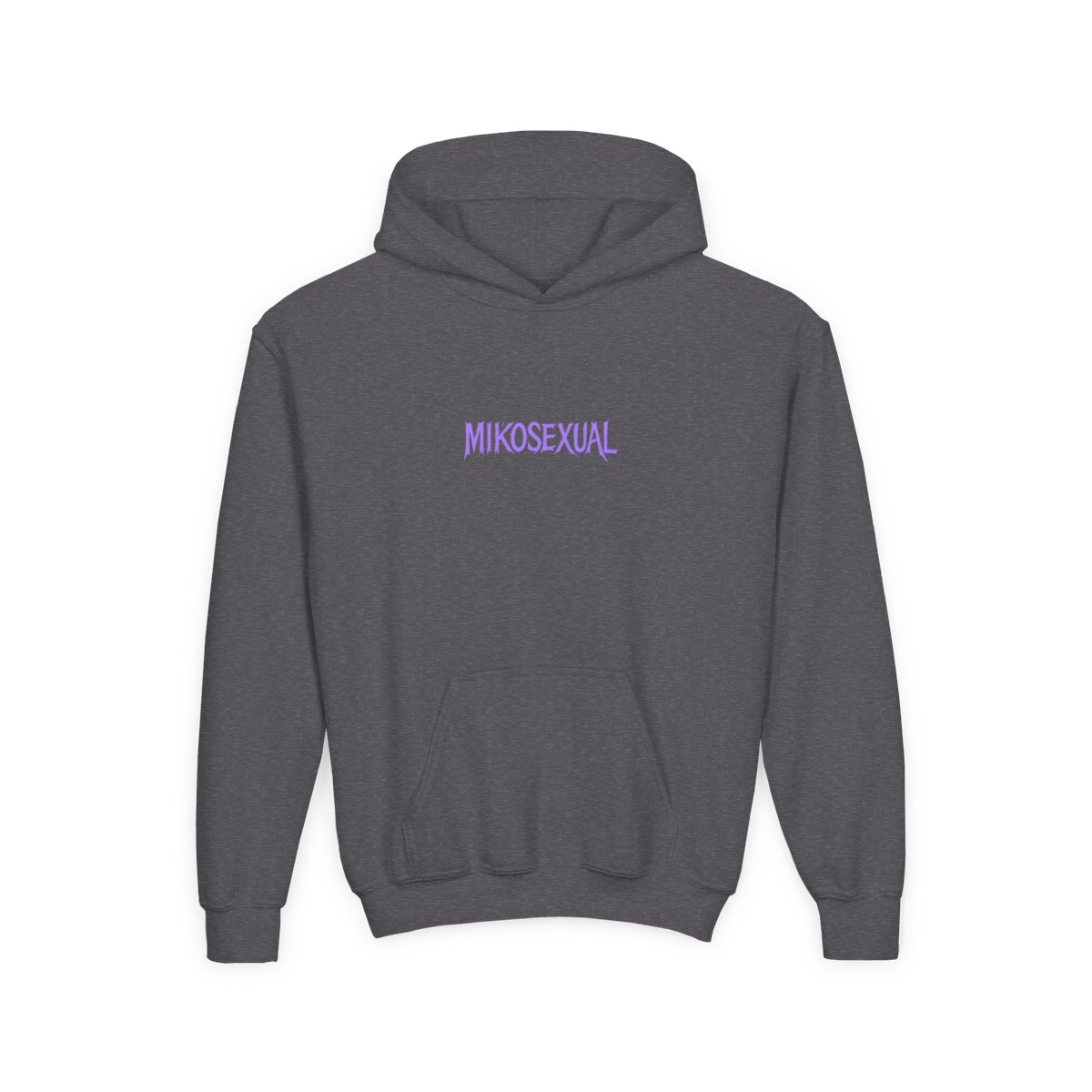 Mikosexual Purple White Graphic Kids Hoodie - alternate angle 4, merchandise