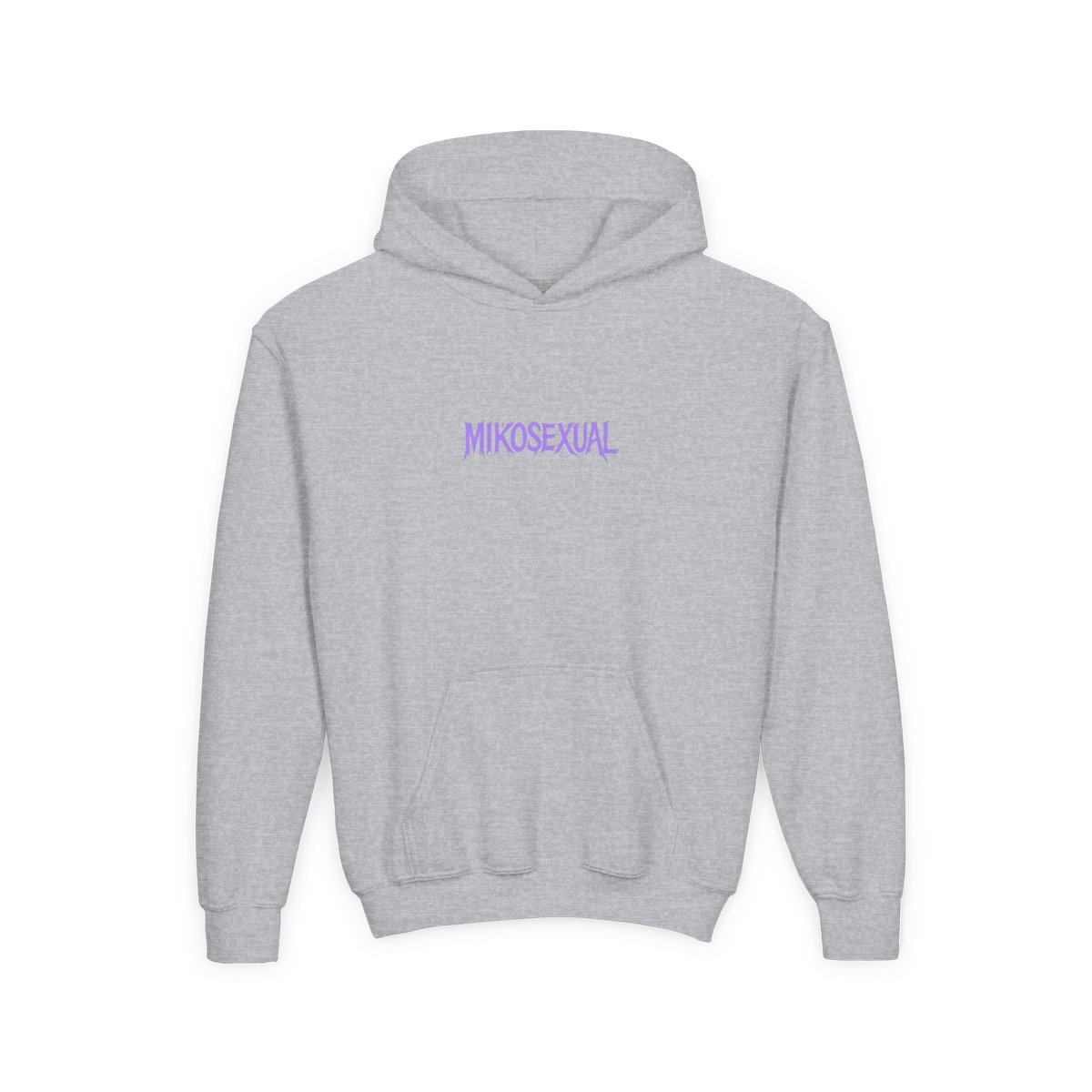 Mikosexual Purple White Graphic Kids Hoodie - alternate angle 2, merchandise