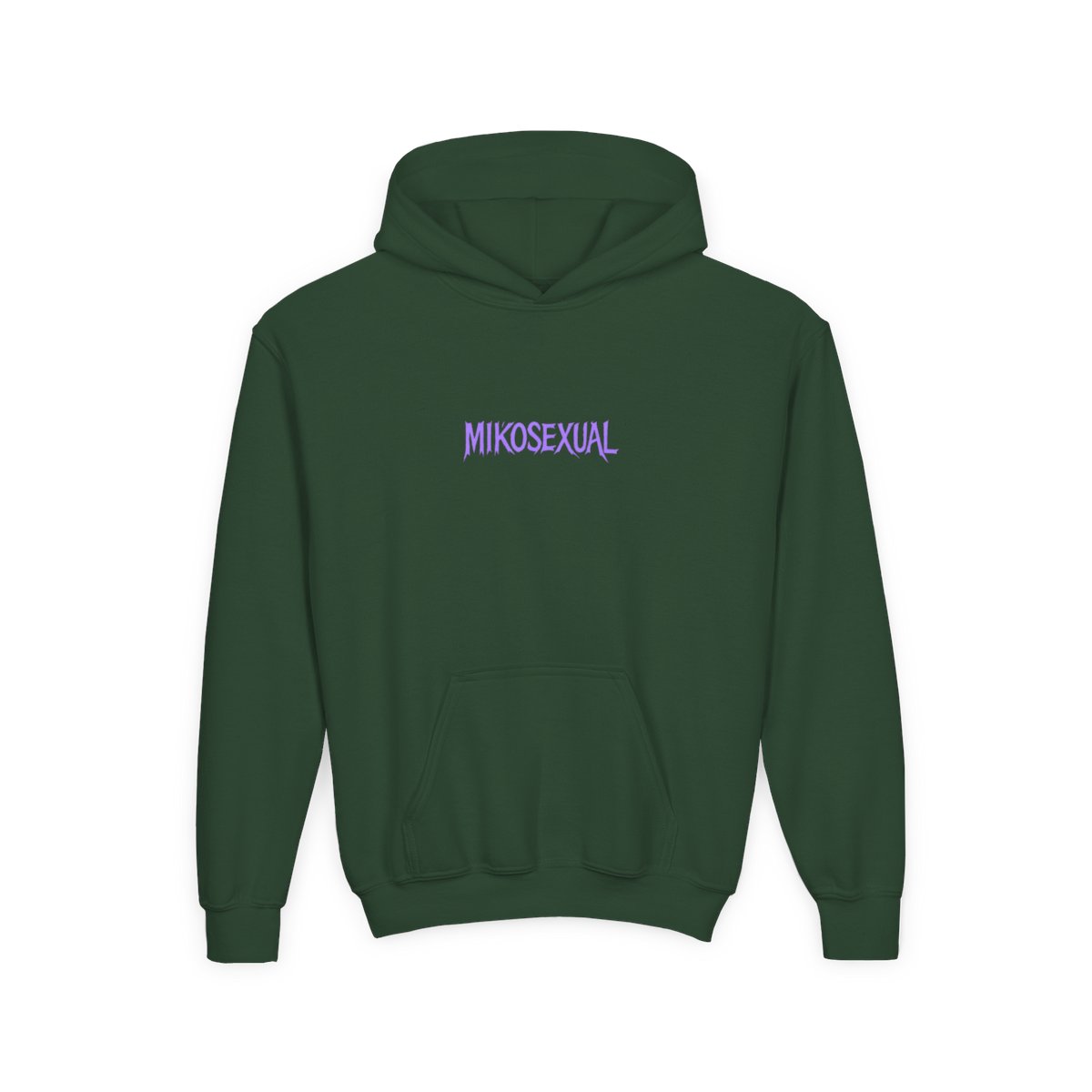 Mikosexual Purple White Graphic Kids Hoodie - alternate angle 3, merchandise