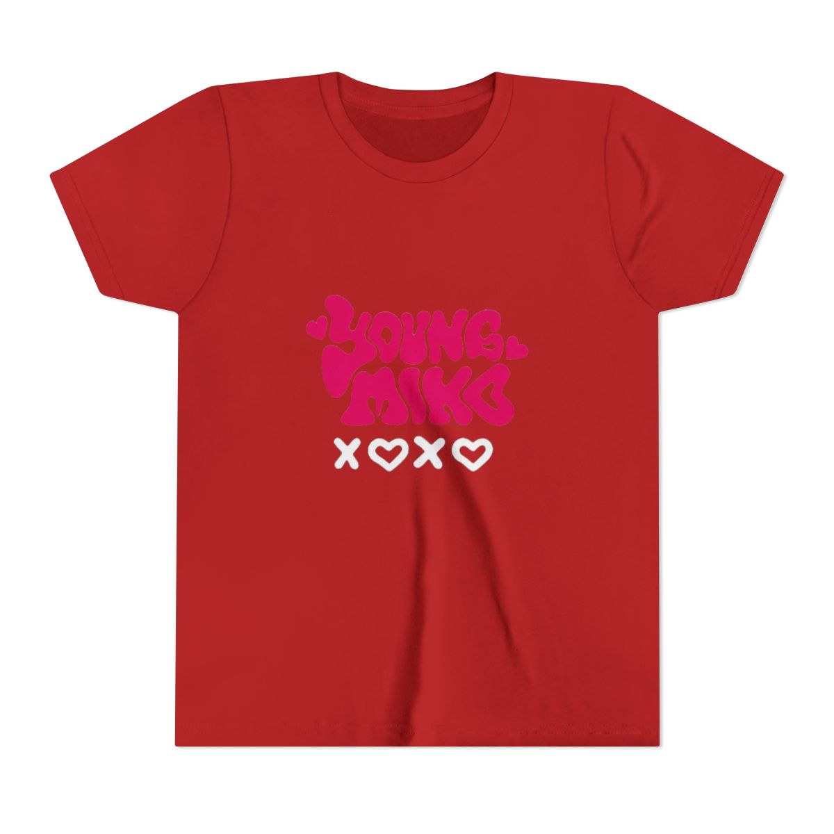 Young Mike Bold Pink Hearts Playful Kids T Shirt - Youthful Casual Vibe - alternate angle 5, merchandise