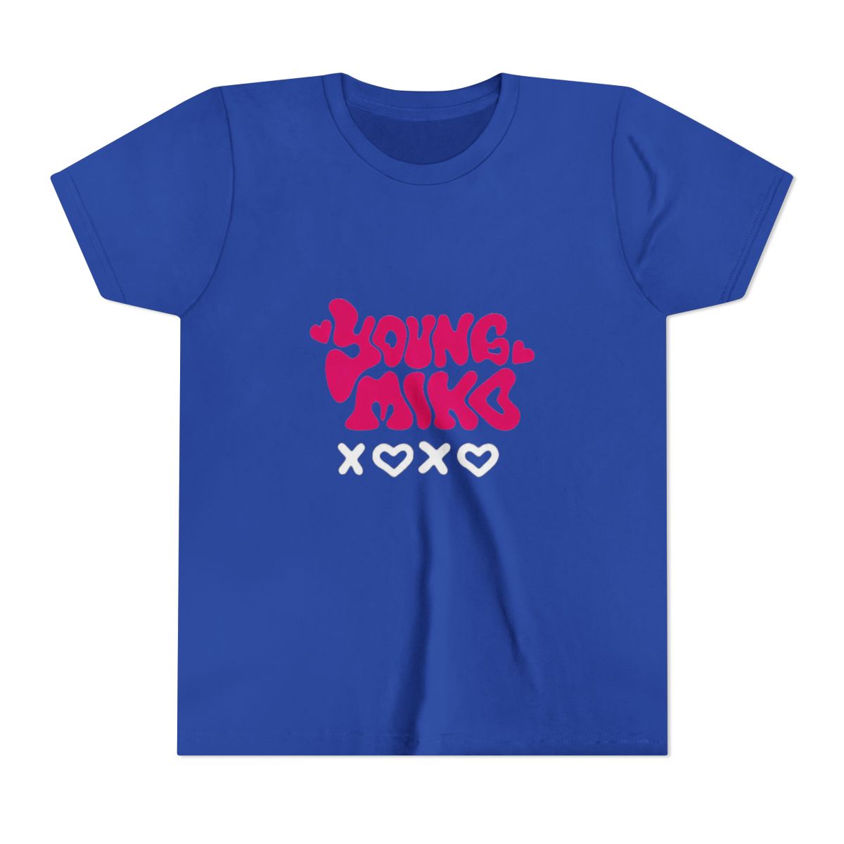 Young Mike Bold Pink Hearts Playful Kids T Shirt - Youthful Casual Vibe - alternate angle 3, merchandise