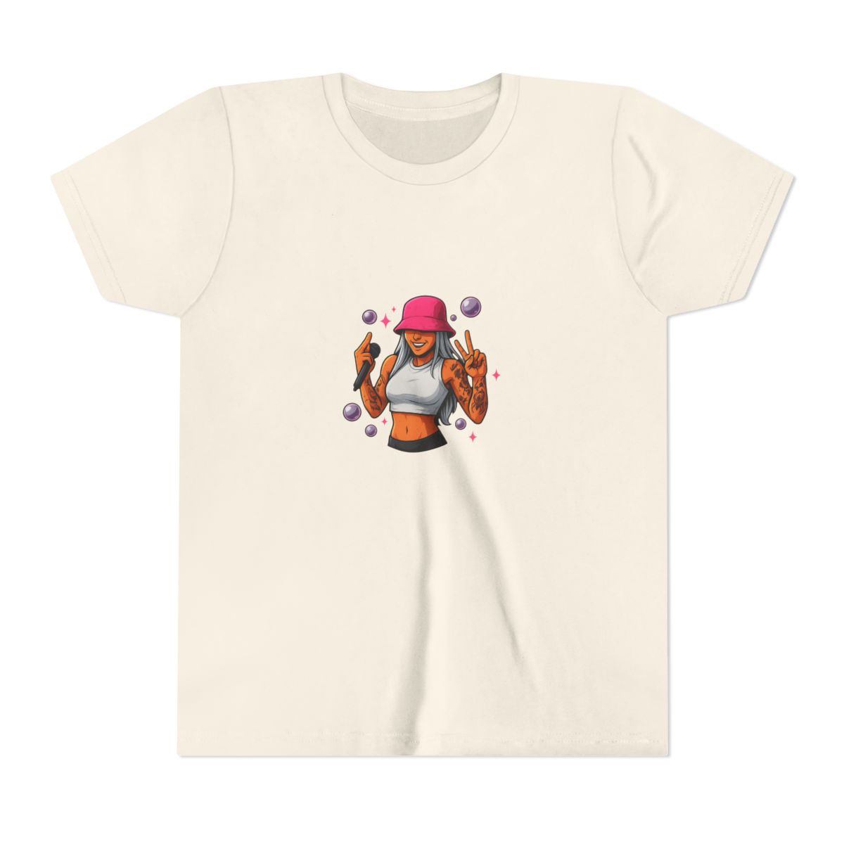 Young Miko Iconic Portrait Kids T Shirt - alternate angle 3, merchandise