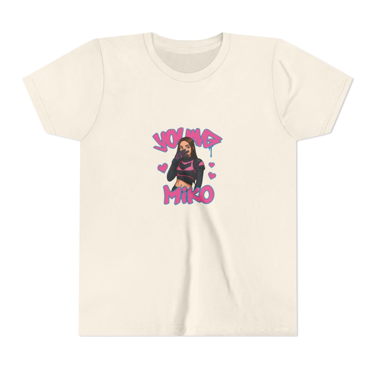 Young Miko Latin Trap Rap Queen Kids T Shirt - alternate angle 3, merchandise